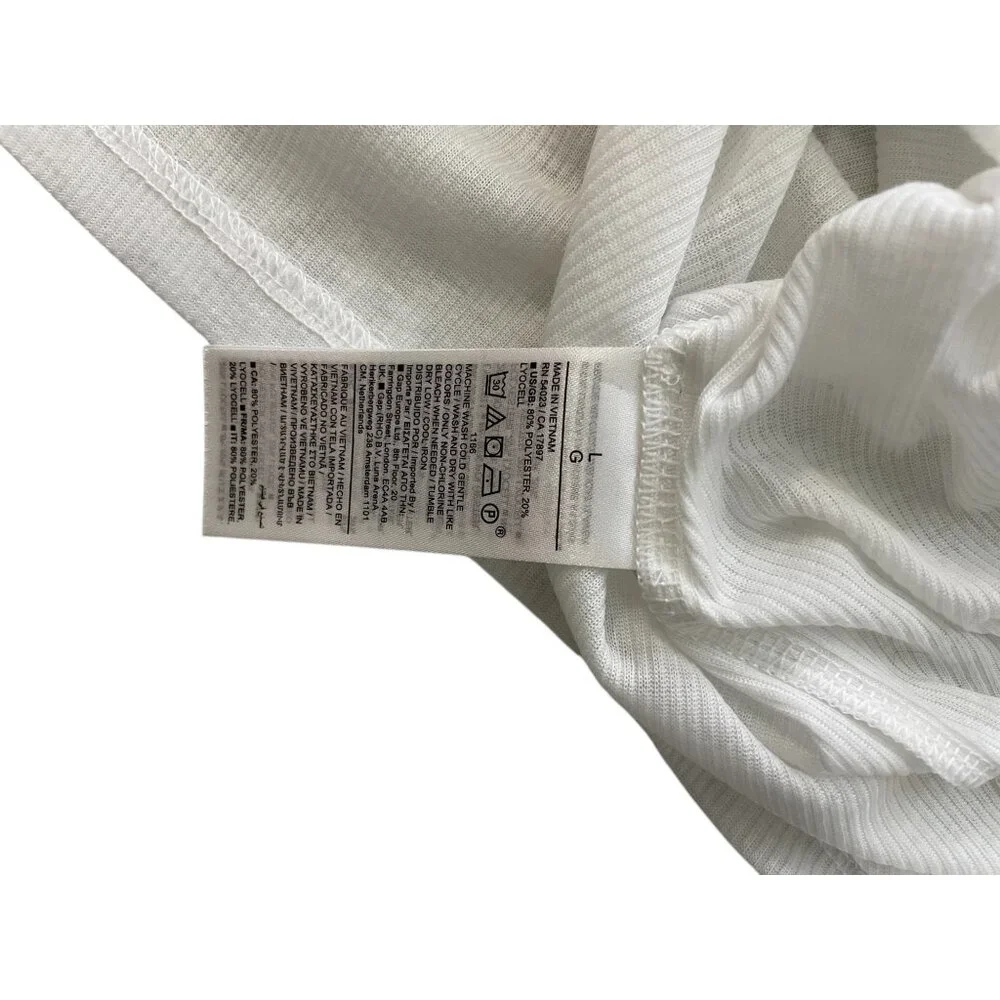 Banana Republic Womens Ribbed Tank Tops L Pink & White Cotton Blend Lightweight - Picture 8 of 8